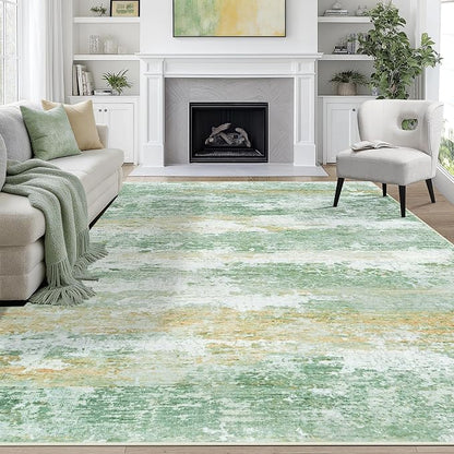 Aelenmu 8x10 Area Rugs for Living Room Washable Bedroom Dining Room Green | - Image 9