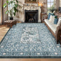 GarveeHome Provence Area Rugs 10x13 Living Room, Botanical Grove Misty Blue by GarveeHome