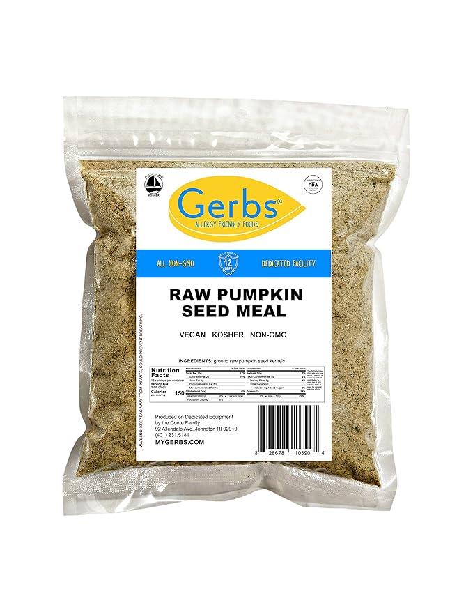 GERBS Pumpkin Seed Meal 1 LB. Premium Grade | Freshly Harvested & Packaged in Resealable Bulk Bag | Non-GMO, Keto & Paleo | Heart healthy, Natural Sleep Aid & antioxidant rich | Gluten Peanut Free