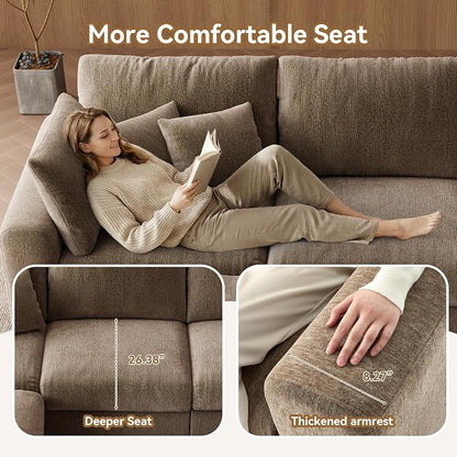 WorthFurni 140” Oversized Cloud Sectional Couches - Image 6