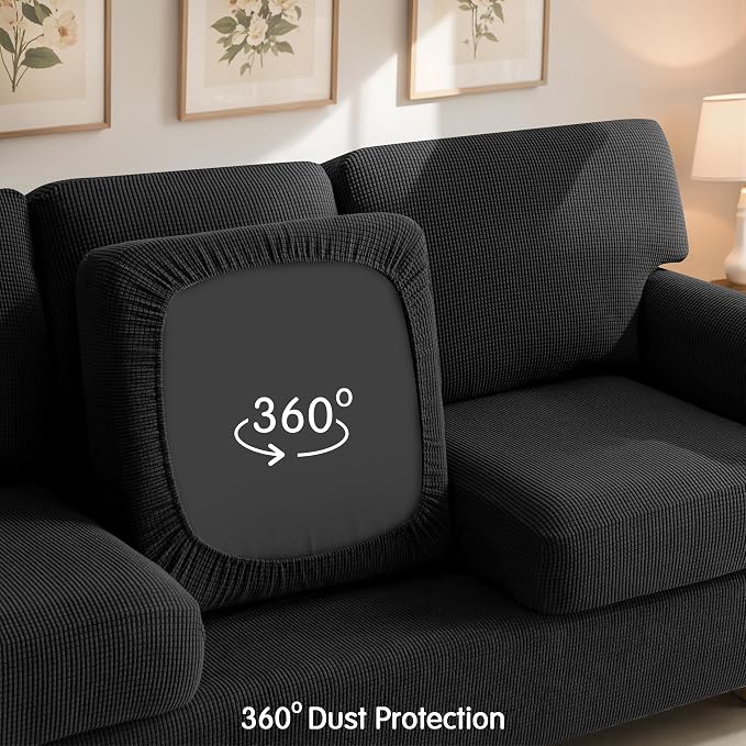 SUBRTEX 3 Pieces Stretch Sofa Slipcover Sets Couch Cover Sets Backrest Cushion - Image 6