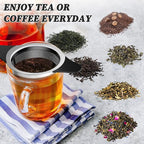 Upgraded Tea Infusers for Loose Tea, Silicone Covered Extra Fine Mesh 18/8 Stainless Steel Tea Strainer with Large Capacity & Double Handles to Steep Loose Leaf Tea and Coffee 2 Pack
