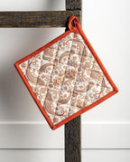Maison d' Hermine Pot Holders 100% Cotton Heat Resistant Potholders 8" x 8" Hot Pads with Loop BBQ, Cooking, Baking, Grilling, Kitchen, Handling Hot Pans (Pack of 1, Cachemire)