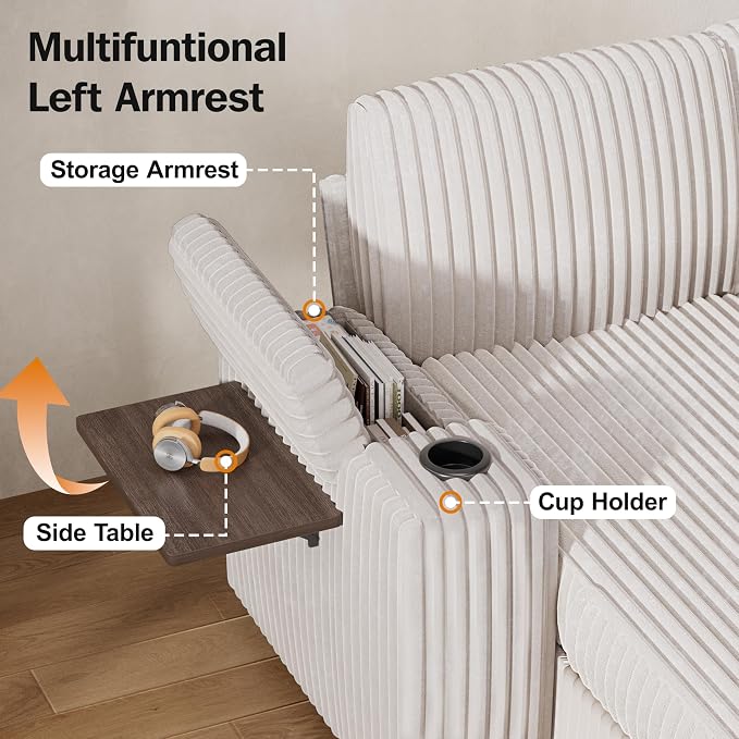 Vipbear 111" Modular Sectional Sleeper Sofa - Image 7