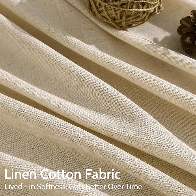 Tan Linen Curtains 84 Inches Long - Image 4