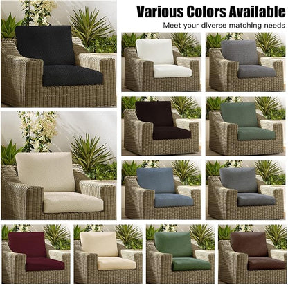 8Pcs Patio Cushion Covers, Outdoor Stretch Cushion Covers, Washable | Stretch - Image 4