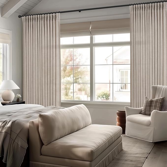 Greyish Brown Pinch Pleated Light Filtering Room Divider Curtains 95 Inches - Image 7