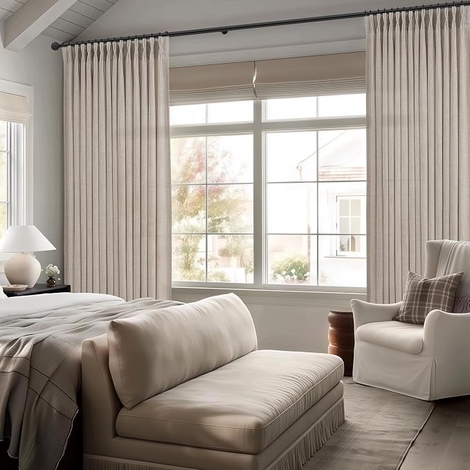 Greyish Brown Natural Linen Curtains 84 Inch Length 2 Panels - Image 5