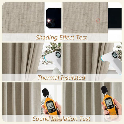 Extra Long 100% Blackout Linen Curtains - Image 5