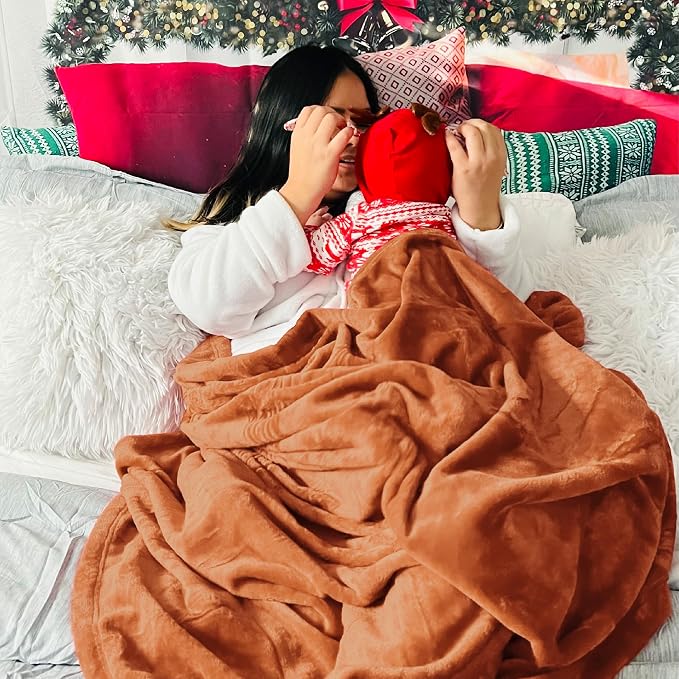 Bedsure Orange Throw Blankets Fleece Blanket Twin Blanket - Image 5