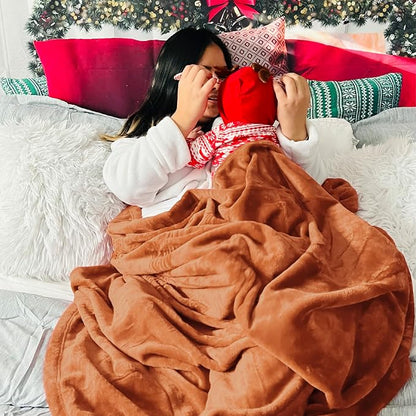 Bedsure Orange Throw Blankets Fleece Blanket Twin Blanket - Image 5