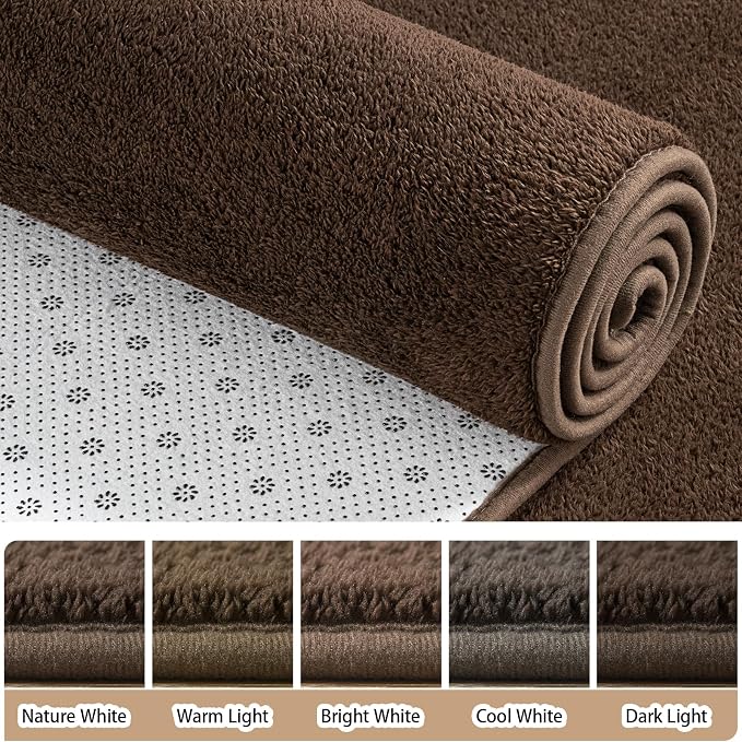 2x6 Runner Rug for Hallway, Long Runner Rugs Non Slip, Coffee | Soft Washable - Image 4