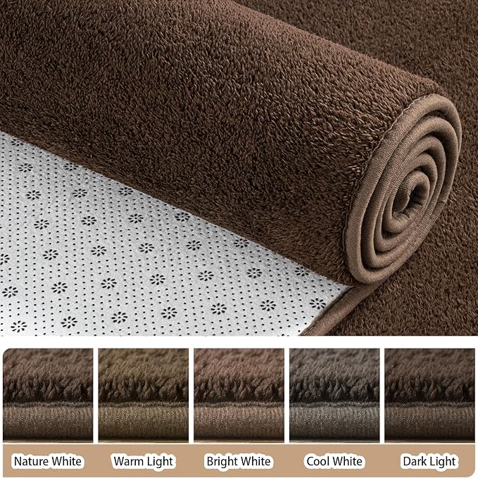 2x10 Runner Rug for Hallway, Long Runner Rugs Non Slip, Coffee | Soft Washable - Image 4