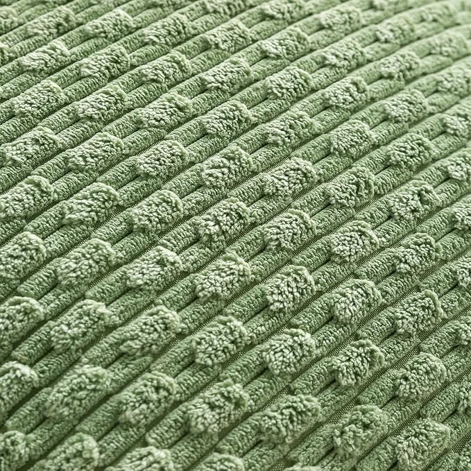 Set of 4 Sage Green Decorative Throw Pillow Covers 12x20 Inch Corduroy Pillow - Image 6