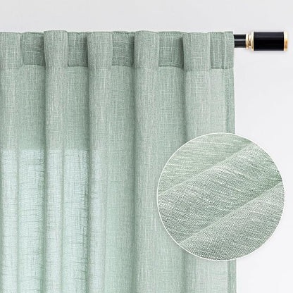 MYSKY HOME Living Room Curtains 84 Inches Long Semi Sheer Light Filtering by MYSKYHOME