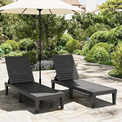 Outdoor Chaise Lounge Chairs Set of 4, 5-Position Adjustable Heavy Duty Tanning - Image 8