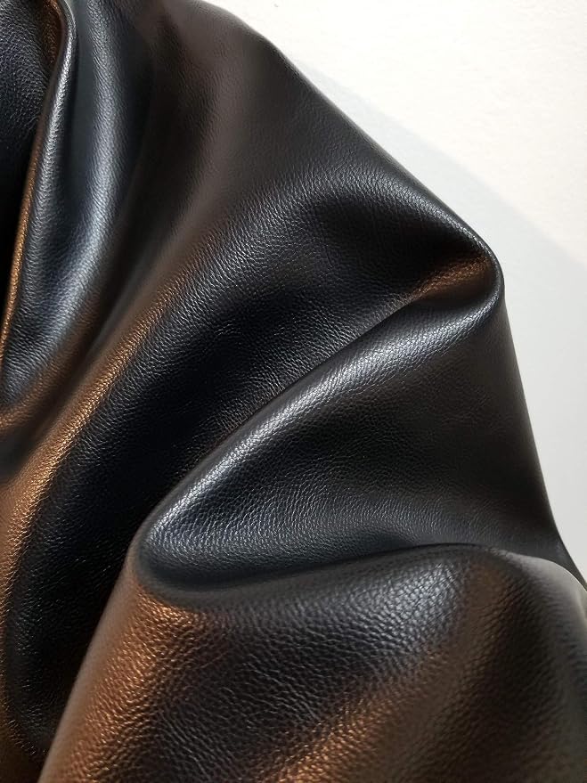 NAT Leathers | Black Pebbled Soft Faux Leather Fabric Material Sheet PU | 10 - Image 4