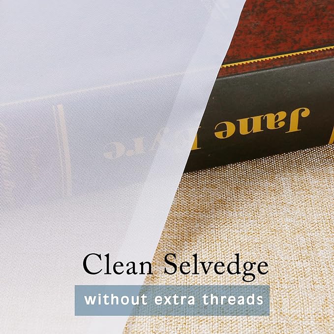 Sheer White Curtains, Sheer Curtains 90 inches Long 2 Panels Set, Rod Pocket - Image 8