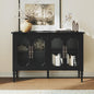 Vintage Buffet Sideboard with 4 Glass Doors, Deractive Crezada by MOIANJI