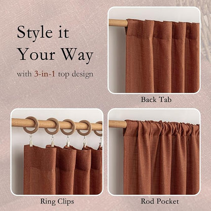 MYSKY HOME Semi Sheer Curtains 72 Inch Length - Image 4