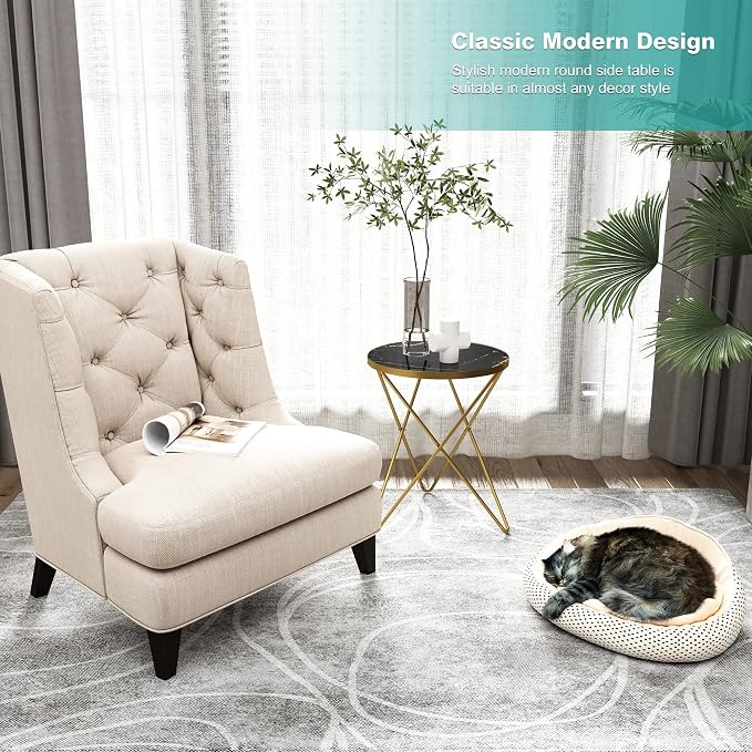HLR Modern Round Side Table, End Table - Image 5