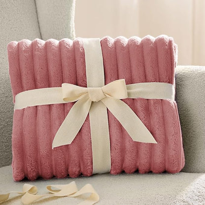 Bedsure Soft Throw Blanket for Couch Decor Gifts Dusty Pink 50"x60" | Birthday - Image 9