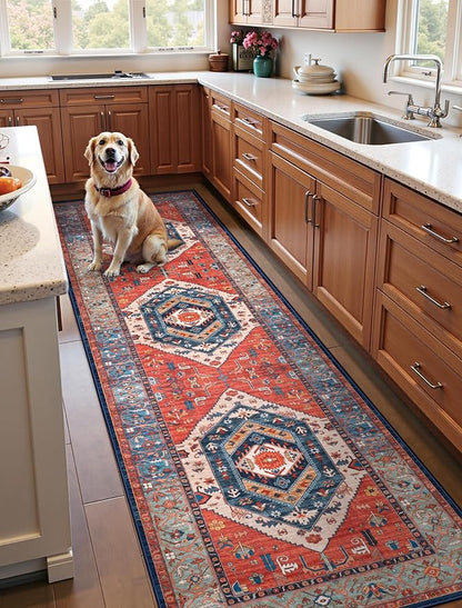 SERISSA 3x8 Washable Non Slip Boho Runner Rug - Image 3