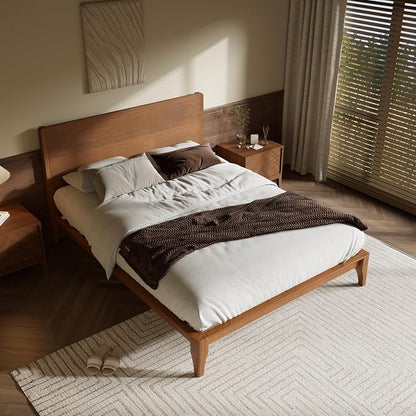 Merax King Size Bamboo Platform Bed, Mid-Century Modern Bed Frame - Image 4