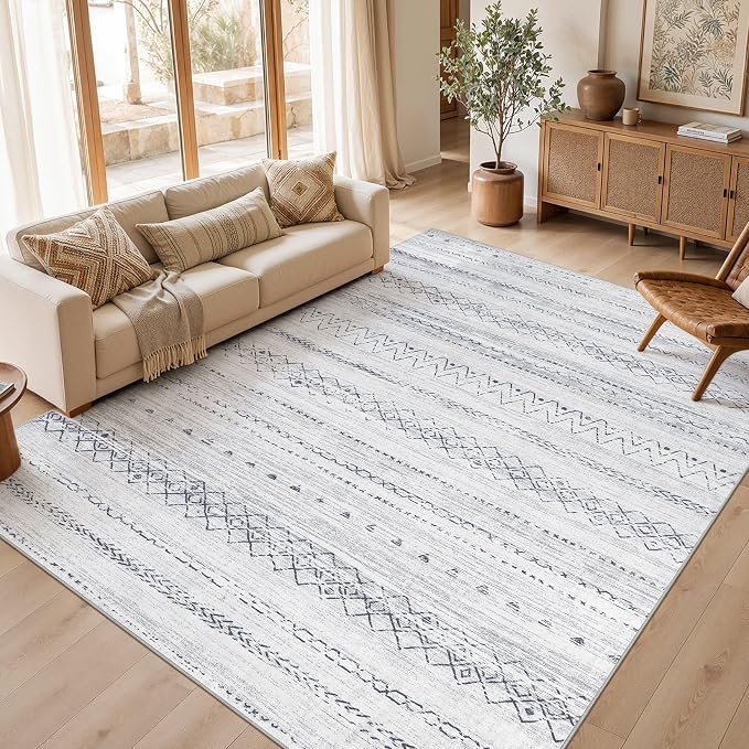 cotiled Boho 8x10 Area Rugs for Living Room: Large Moroccan Washable Rug | by COTILED