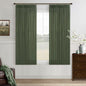 Green 63 Inch Pinch Pleat Linen Light Filtering Farmhouse Curtains 2 Panels | by Twodrapes