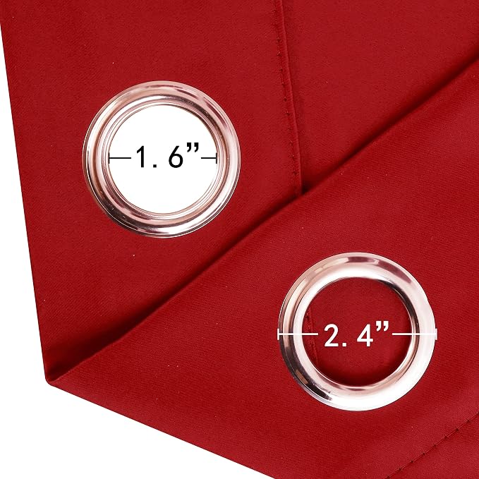 Bright Red Blackout Curtains 52 x 63 Inch Length/Set of 2 Curtain - Image 6