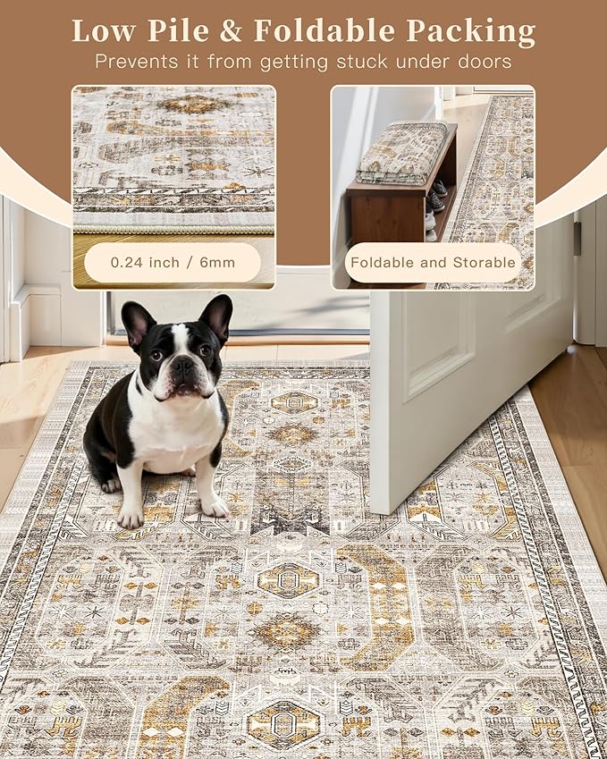 Madane Hallway Runner Rug 3x10 Washable Kitchen Runners 10ft, Low-Pile - Image 7