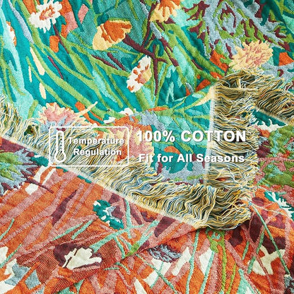 LUTBM Boho Throw Blanket for Bed Cotton Summer Blankets Twin Size for Bedroom - Image 6