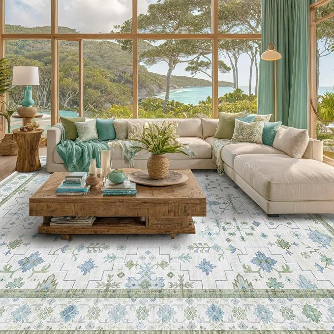 Oriental 10x14 Rug Living Room by HazoHaus