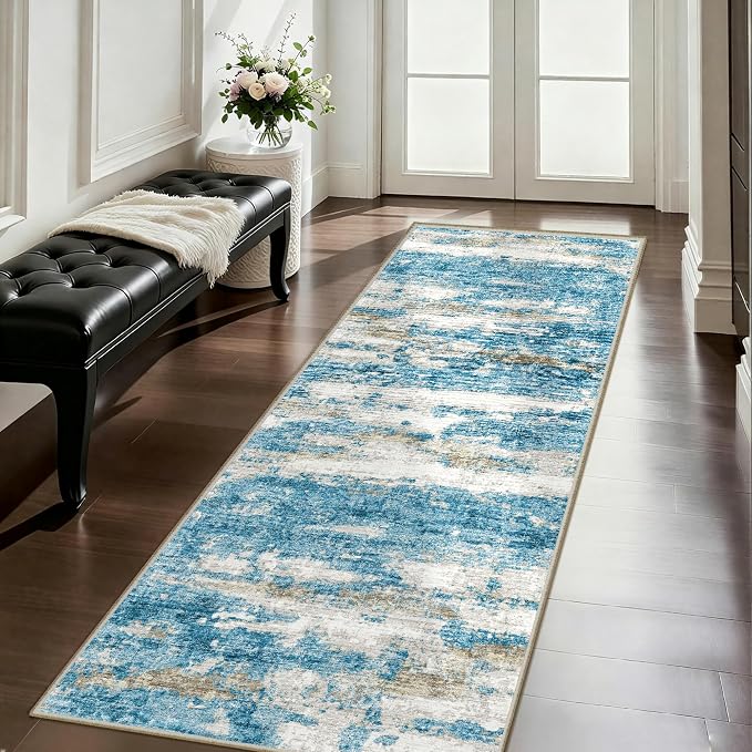 2x5 Washable Runner Rugs，Modern Abstract Rug Runner, Ultra-Thin Kitchen Runner by Unknown