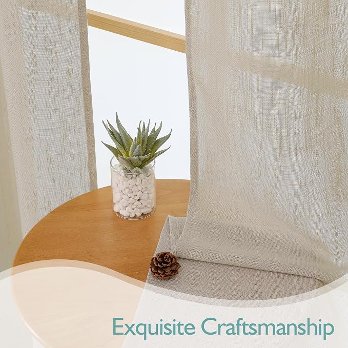 Chyhomenyc Semi Sheer Curtains 84 Inches Long 2 Panels Set, Light Filtering - Image 6