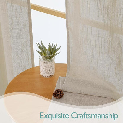 Chyhomenyc Semi Sheer Curtains 84 Inches Long 2 Panels Set, Light Filtering - Image 6