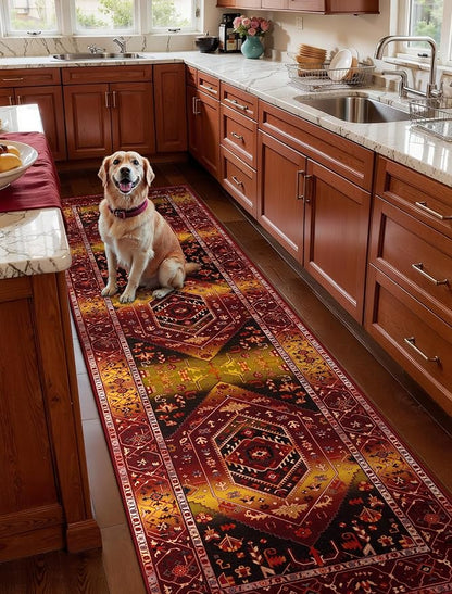 SERISSA 2'6"x10' Washable Non Slip Boho Runner Rug - Image 2