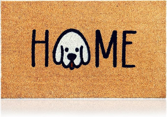 Coir Welcome Mat, Home Dog, 17 x 29 in | 100% Natural Coir, Anti-Shedding by AmaruDoorMats