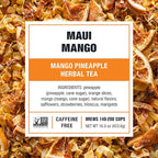 Tiesta Tea Maui Mango, Loose Leaf, Mango Pineapple Herbal Tea, Premium Non-Caffeinated Fruit Blend, Makes Hot or Iced & Brews Up to 200 Cups, 16 Ounce Resealable Bulk Pouch