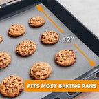 Silicone Baking Mat Roll - Best German Silicone - Non-slip Silicone Pastry Mat, Non-Stick Reusable Air Fryer Linner, Counter Mat, Oven Liner, Freeze Dryer Mat - 12IN x 8FT