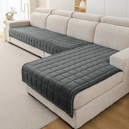 Velvet Couch Covers for Sectional Sofa Washable, Non-Slip L Shaped Sectional - Image 3