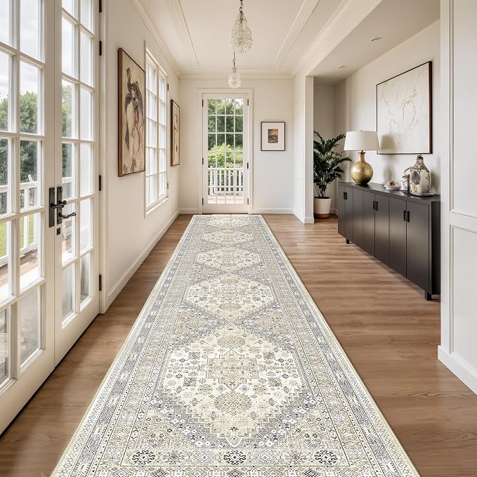 Washable Runner Rug 2.5x14, Long Kitchen Rugs Non-Slip, Soft Hallway Runner by Restydon