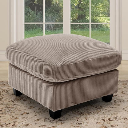 HAOMARKETS Corduroy Sofa Set, Upholstered Ottoman Footrest, Modern Living Room by HAOMARKETS