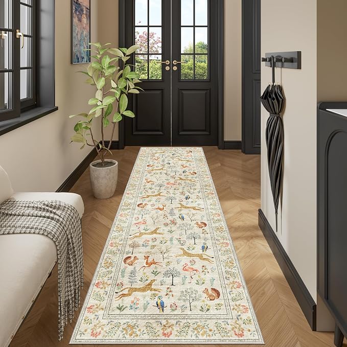 DUKINO 2.6x8 Rug for Hallway, Washable Kitchen Runner Rug Non Slip, Stain - Image 6
