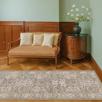 Non Slip 2x10 Moss Green Hallway Runner - 10ft Long Runner Rugs - Image 3