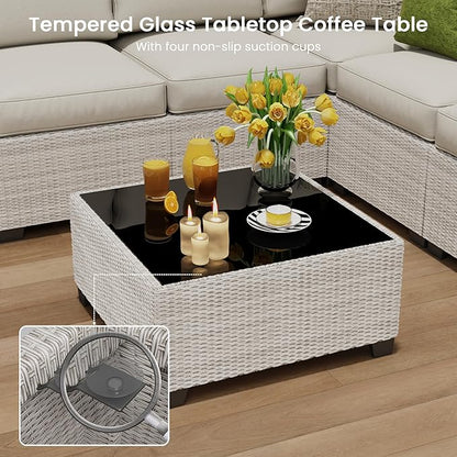 olimix 8 Piece Outdoor Patio Furniture Set, Outdoor Sectional Furniture - Image 5