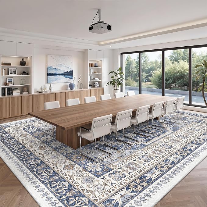 10x14 Area Rugs for Living Room, Large Washable Rug, Dining Room, Low Pile - Image 9