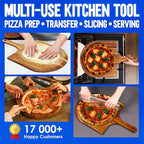 KitchenStar 14-Inch Acacia Wood Pizza Peel – Large Wooden Cutting & Serving Board with Handle – Natural Oil Finish – Ideal Pizza Oven Accessory for Easy Sliding & Prep