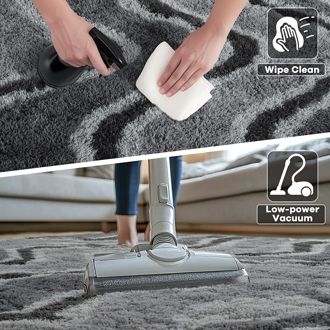 4x6 Grey Fluffy Soft Area Rug Non-Slip - Image 5
